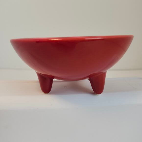 Chantal Footed Red Dipping Bowl 6oz Salsa  93-TV11-MO Stoneware - Picture 1 of 6